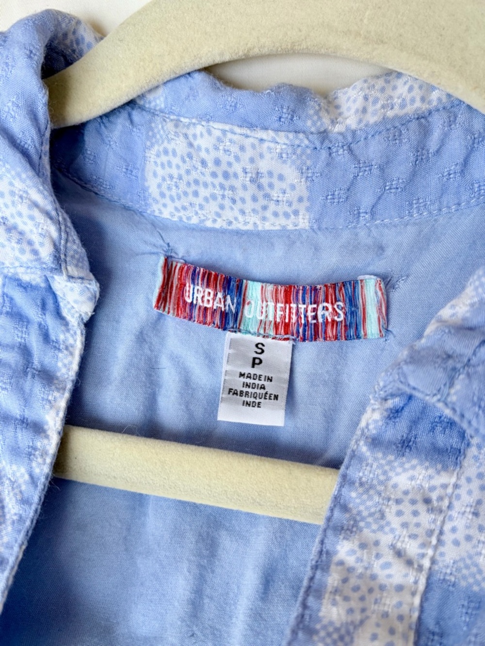 Urban Outfitters Collared Blue Checkered Mini Dress — Size Small - Picture 5 of 10